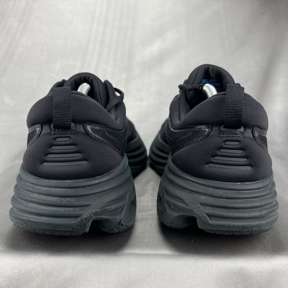 Hoka Bondi 8 Men's 12 D Athletic Sneakers Triple Black Casual Shoes 1123202 BBLC - Picture 7 of 13